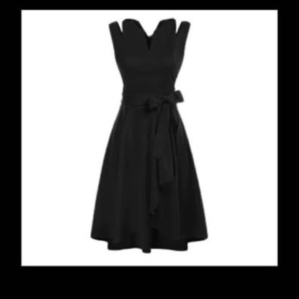 GRACE KARIN Women Cutout Shoulder Aline Midi Dress Criss Cross Back Belted Black